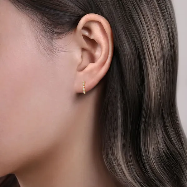 Bezel Hoop Earrings | 10mm