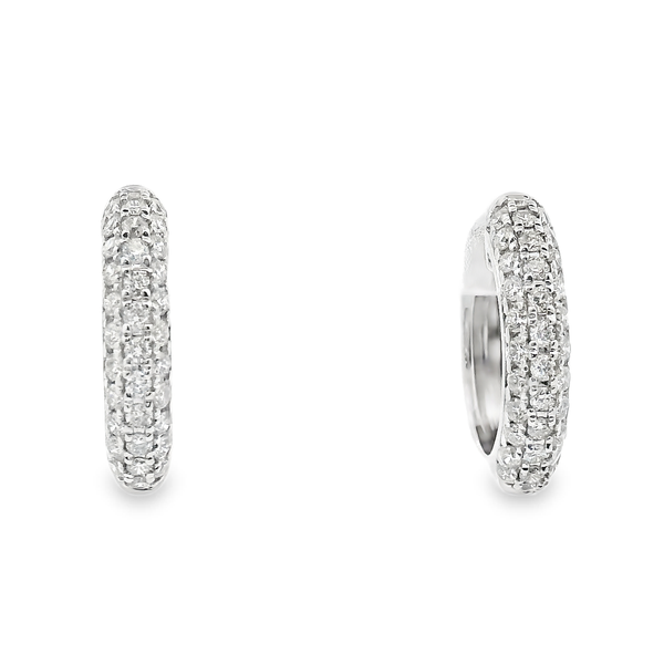 Pave Hoop Huggies | 13mm Image 2 David Douglas Diamonds & Jewelry Marietta, GA