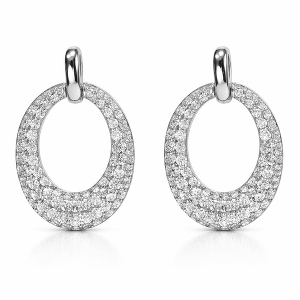 Oval Pave Earrings Image 2 David Douglas Diamonds & Jewelry Marietta, GA