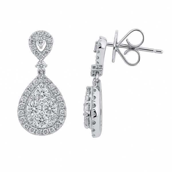Pear Halo Dangle Earrings David Douglas Diamonds & Jewelry Marietta, GA