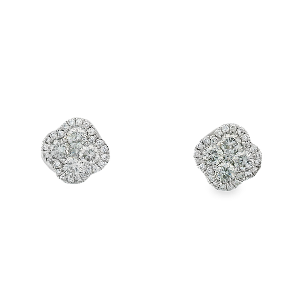 Clover Halo Earrings Image 2 David Douglas Diamonds & Jewelry Marietta, GA