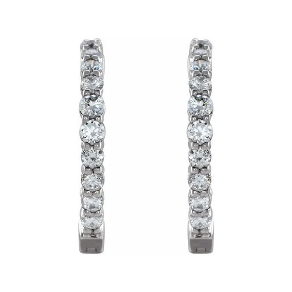 Lab Diamond Hoop Earrings | 19mm Image 2 David Douglas Diamonds & Jewelry Marietta, GA