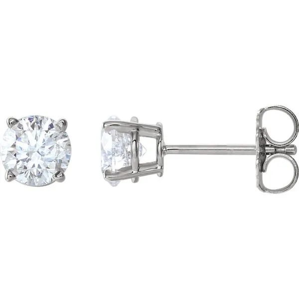 14k White 3/4 CTW Diamond Earrings | Value thumb image 2