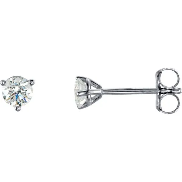 14k White Gold 1/3 CTW Diamond Studs | Premium thumb image 2