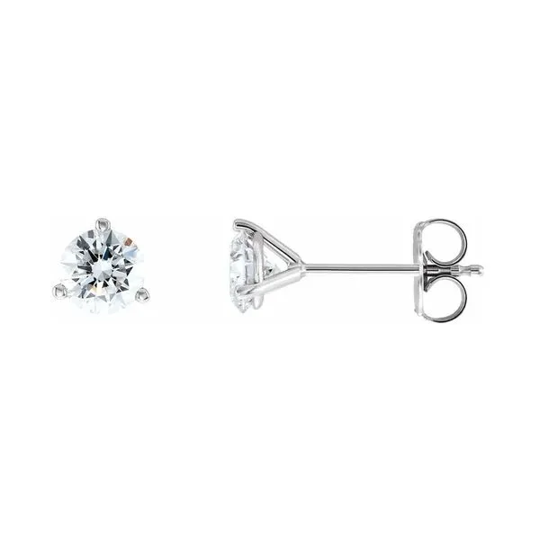 14k White 1 CTW Lab Grown Diamond Earrings