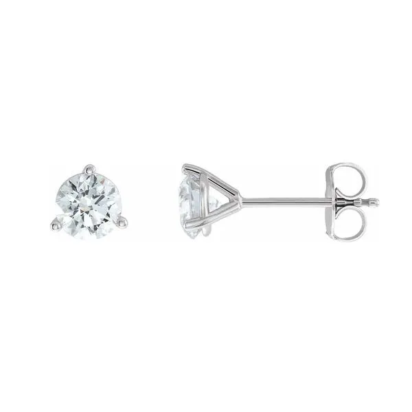 14k White 3/4 CTW Lab Grown Diamond Earrings