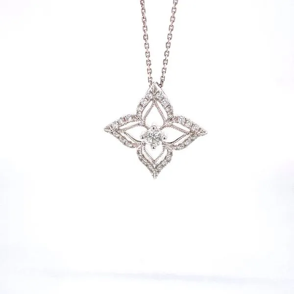 18k Vintage Style Diamond Necklace thumb image 1