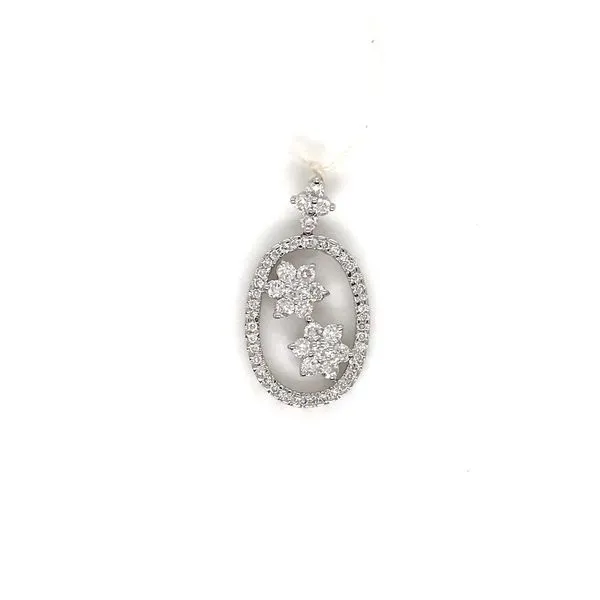 18k White Gold Floral Design Pendant David Douglas Diamonds & Jewelry Marietta, GA