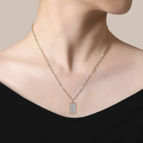 Pave' Tag Necklace Image 3 David Douglas Diamonds & Jewelry Marietta, GA