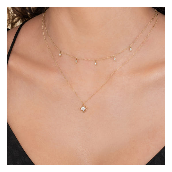 Contemporary Floral Necklace Image 4 David Douglas Diamonds & Jewelry Marietta, GA