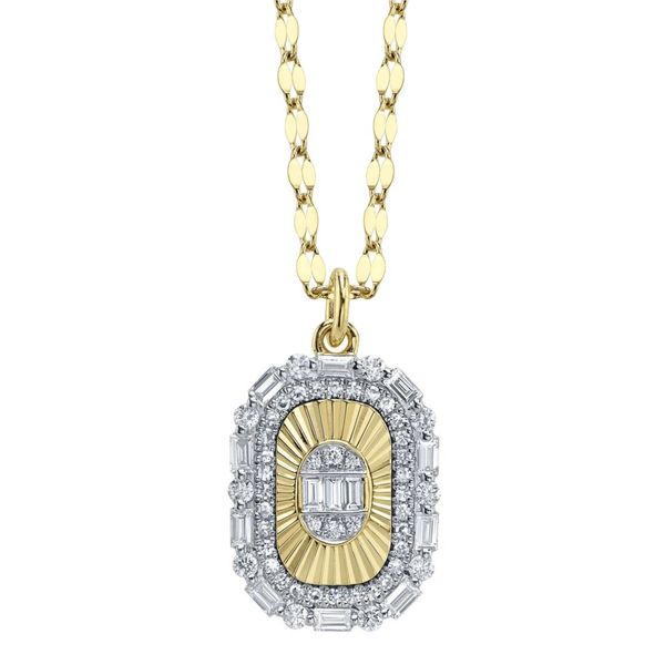 Double Halo Baguette Necklace David Douglas Diamonds & Jewelry Marietta, GA