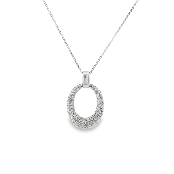 Oval Pave Necklace Image 3 David Douglas Diamonds & Jewelry Marietta, GA