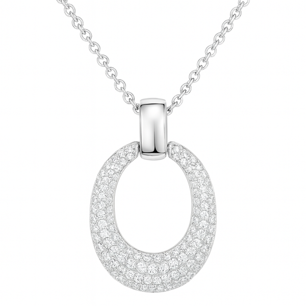 Oval Pave Necklace David Douglas Diamonds & Jewelry Marietta, GA