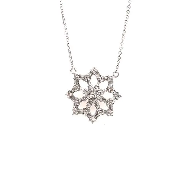 18k White Gold Star Design Diamond Necklace David Douglas Diamonds & Jewelry Marietta, GA