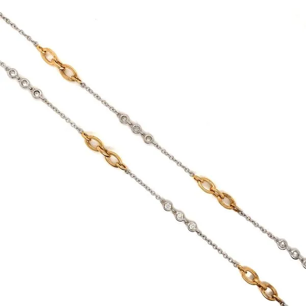 18k White & Yellow Gold Diamond Station Necklace David Douglas Diamonds & Jewelry Marietta, GA