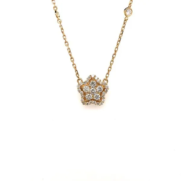 18k Yellow Gold Star Design Diamond Necklace David Douglas Diamonds & Jewelry Marietta, GA