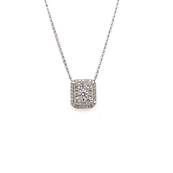 18k White Gold Cluster Style Diamond Necklace David Douglas Diamonds & Jewelry Marietta, GA