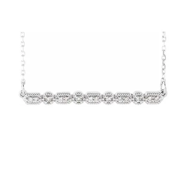 14k Milgrain Diamond Bar Necklace David Douglas Diamonds & Jewelry Marietta, GA