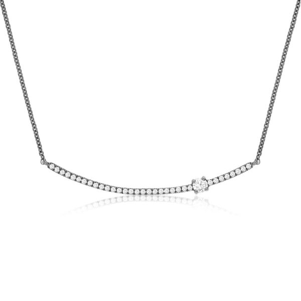 14k White Gold Diamond Bar Necklace David Douglas Diamonds & Jewelry Marietta, GA