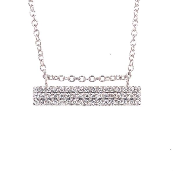 18k Pave Diamond Bar Necklace David Douglas Diamonds & Jewelry Marietta, GA