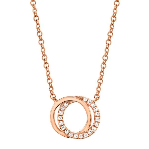 Shy Creation 14K Rose Gold Diamond Circle Necklace David Douglas Diamonds & Jewelry Marietta, GA