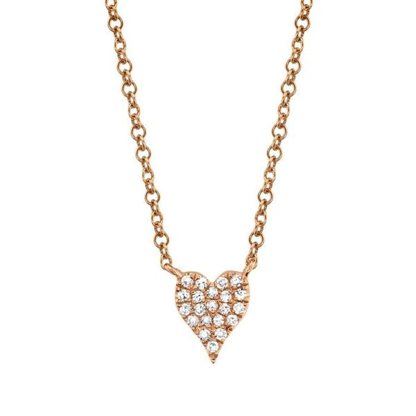 14K Rose Gold Diamond Pave Heart Necklace David Douglas Diamonds & Jewelry Marietta, GA