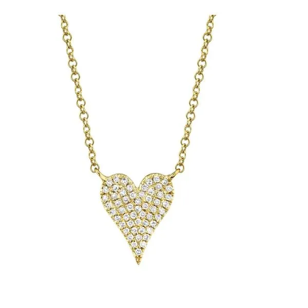 14k Pave Heart Necklace thumb image 1