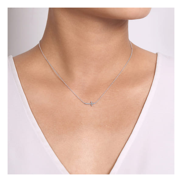 Sideways Cross Necklace Image 3 David Douglas Diamonds & Jewelry Marietta, GA