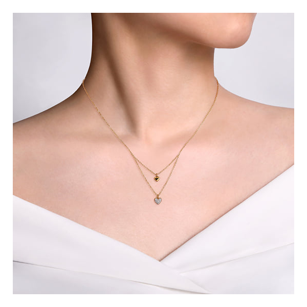 Double Heart Necklace Image 3 David Douglas Diamonds & Jewelry Marietta, GA