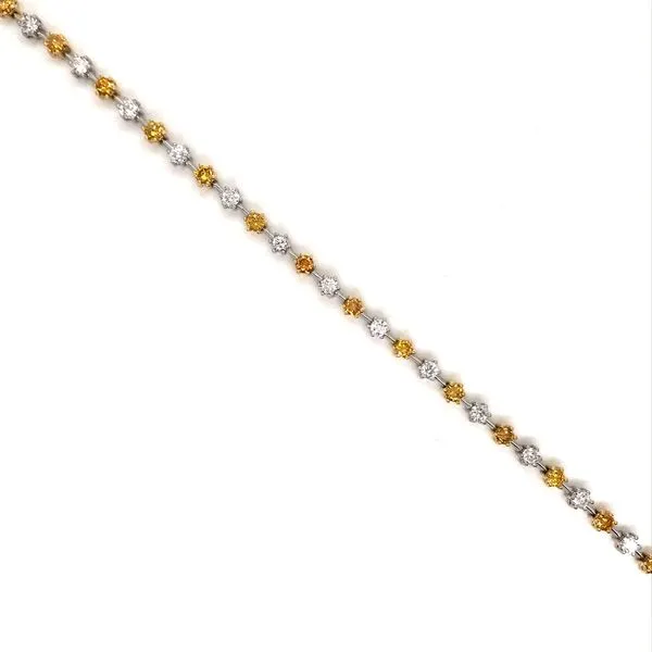 18k White & Yellow Gold Diamond Tennis Bracelet Image 2 David Douglas Diamonds & Jewelry Marietta, GA