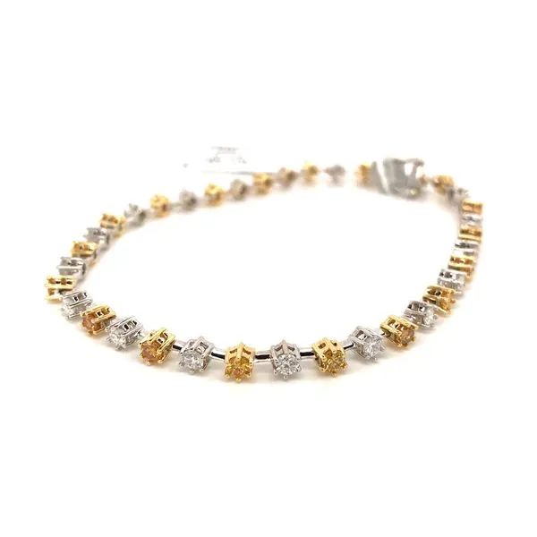 18k White & Yellow Gold Diamond Tennis Bracelet David Douglas Diamonds & Jewelry Marietta, GA