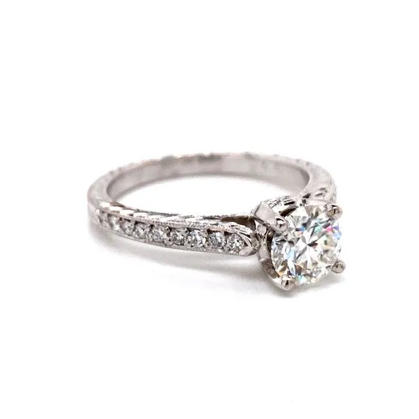 18k Vintage Style Moissanite Ring thumb image 2