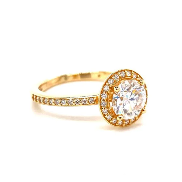 14k Halo Style Moissanite Ring