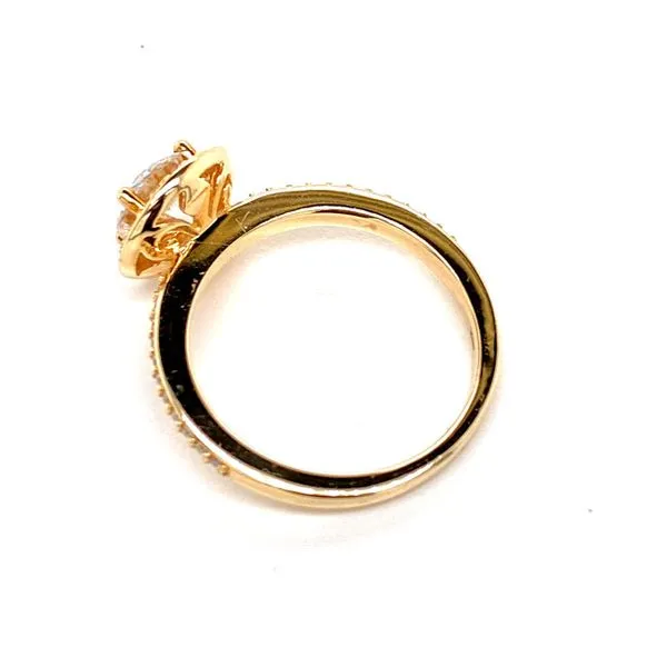 14k Halo Style Moissanite Ring