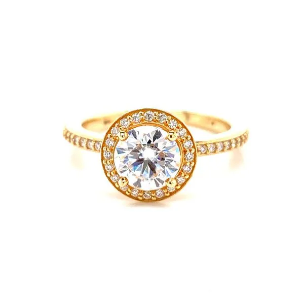 14k Halo Style Moissanite Ring