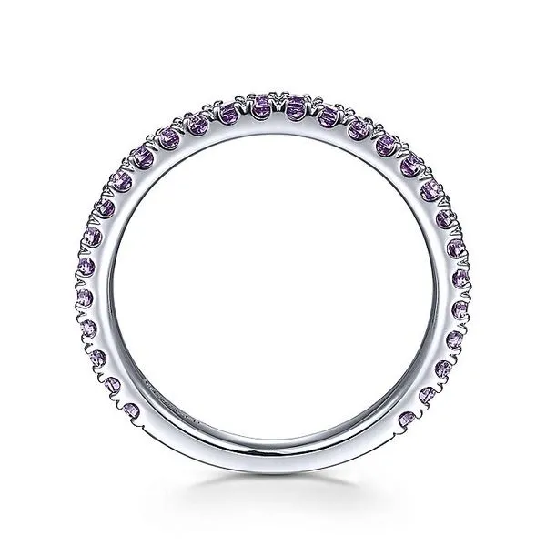 14k Birthstone Stackable Ring | February thumb image 2