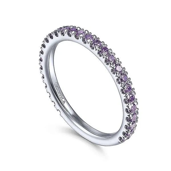 14k Birthstone Stackable Ring | February thumb image 3