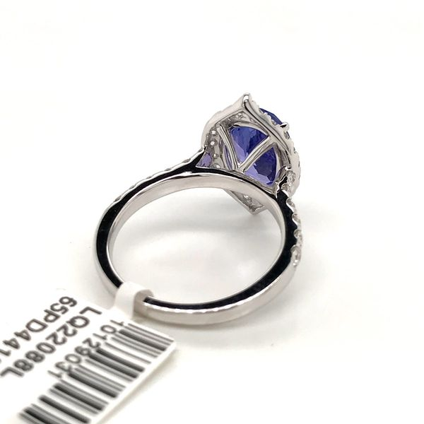 18k White Gold Halo Style Gemstone Ring Image 4 David Douglas Diamonds & Jewelry Marietta, GA
