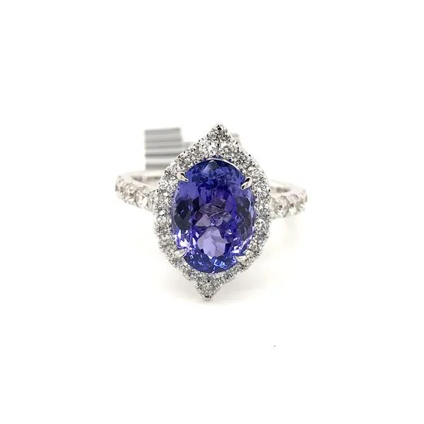 18k White Gold Halo Style Gemstone Ring David Douglas Diamonds & Jewelry Marietta, GA