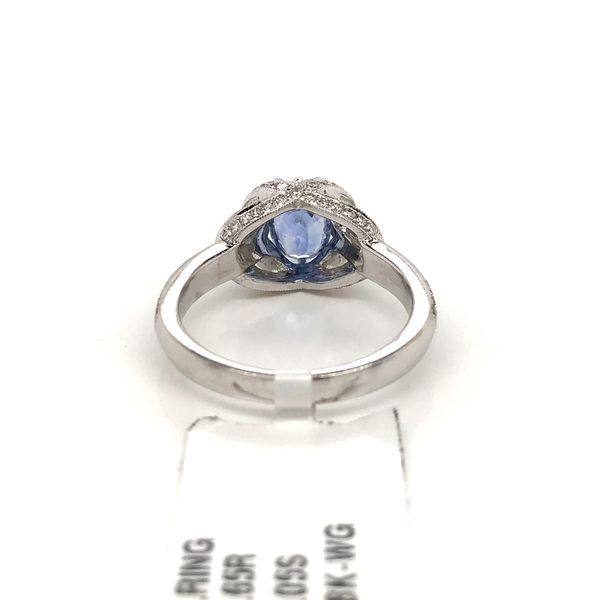 18k White Gold Halo Style Gemstone Ring Image 4 David Douglas Diamonds & Jewelry Marietta, GA