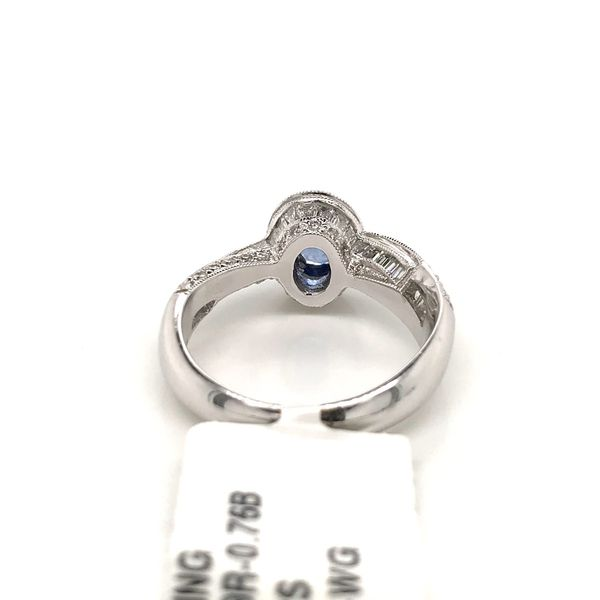 18k White Gold Gemstone Halo Ring Image 4 David Douglas Diamonds & Jewelry Marietta, GA