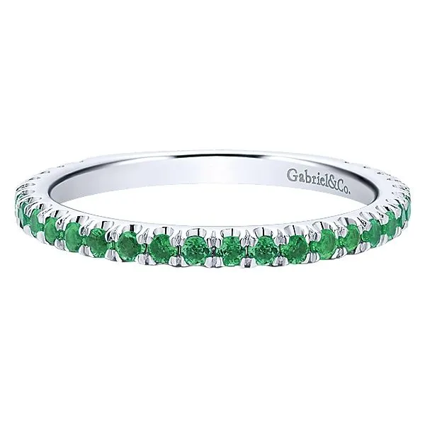 Gabriel Co 14k White Gold Emerald Ring May 001 200 00979