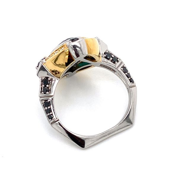 Two-Tone Custom Skeletal Style Halo Gemstone Ring Image 5 David Douglas Diamonds & Jewelry Marietta, GA