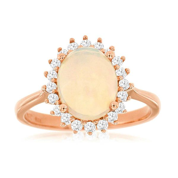 14k Rose Gold Gemstone Halo Ring David Douglas Diamonds & Jewelry Marietta, GA