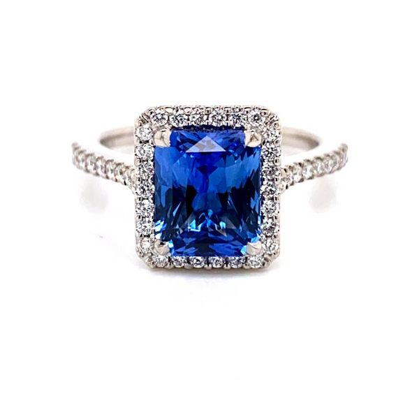 14k Sapphire Halo Engagement Ring David Douglas Diamonds & Jewelry Marietta, GA