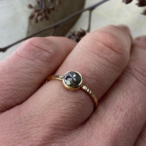 14k Grey Rose Cut Diamond Ring Image 2 David Douglas Diamonds & Jewelry Marietta, GA