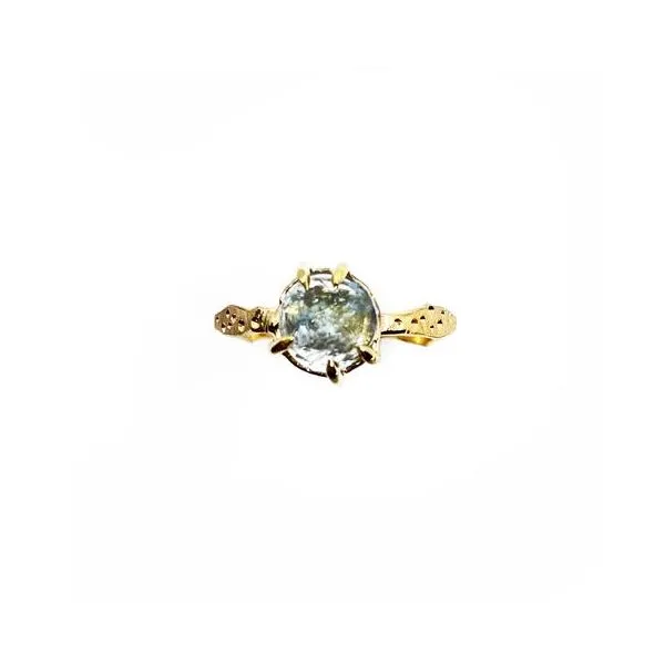 14k Rose Cut Aquamarine Ring