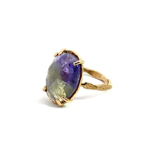 14k Hammered Halo Ring