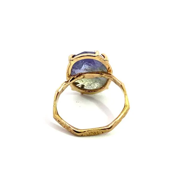14k Hammered Halo Ring