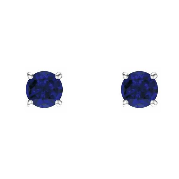 14k Stud Style Sapphire Earrings | 4mm David Douglas Diamonds & Jewelry Marietta, GA